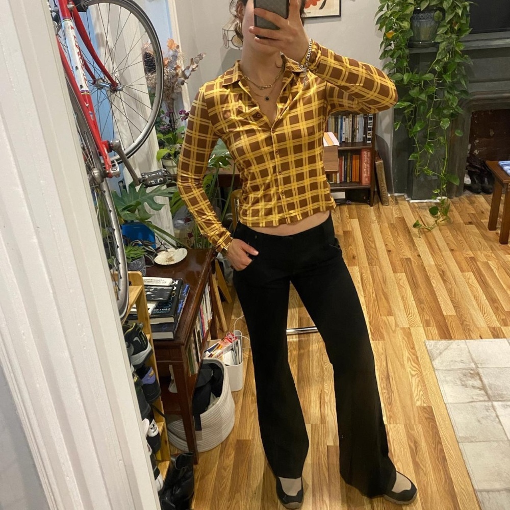 With Jean Plaid Bobbie Shirt size Small